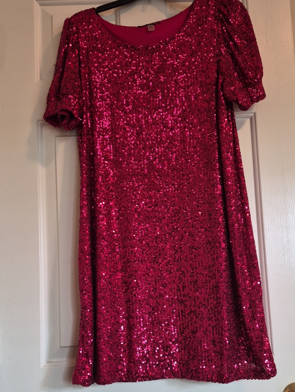 Cable & Gauge Hot Pink Sequin Party Dress